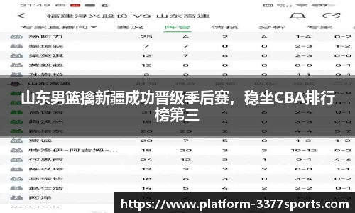 山东男篮擒新疆成功晋级季后赛，稳坐CBA排行榜第三